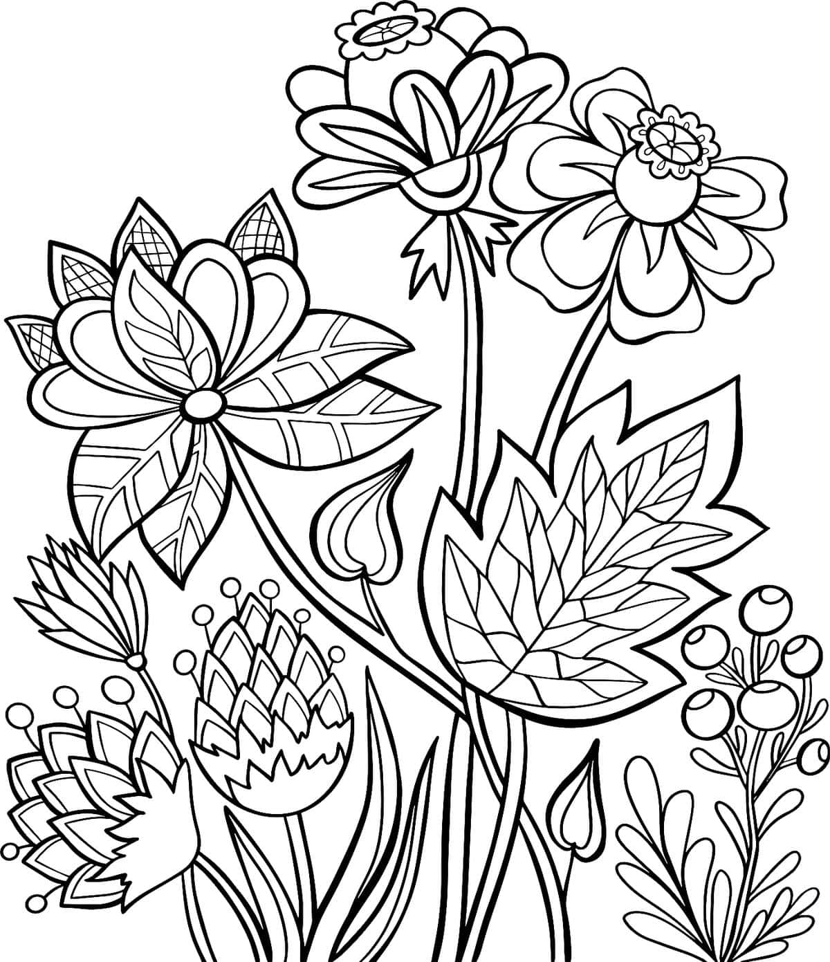 Ausmalbilder Blumen zum Ausdrucken und Ausmalen