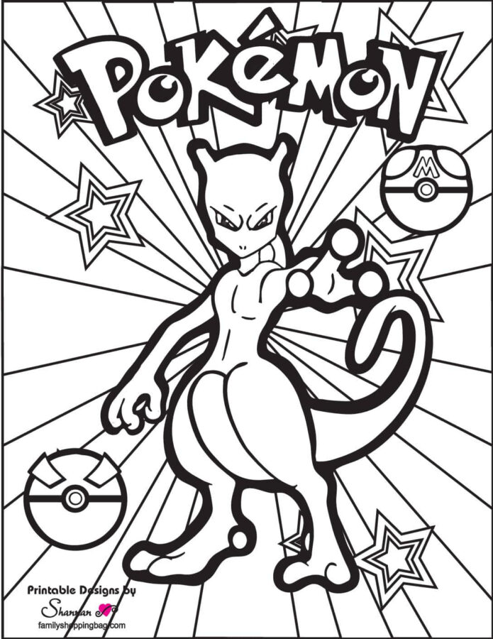 Pokémon Karten Ausmalbilder zum Ausdrucken und Ausmalen